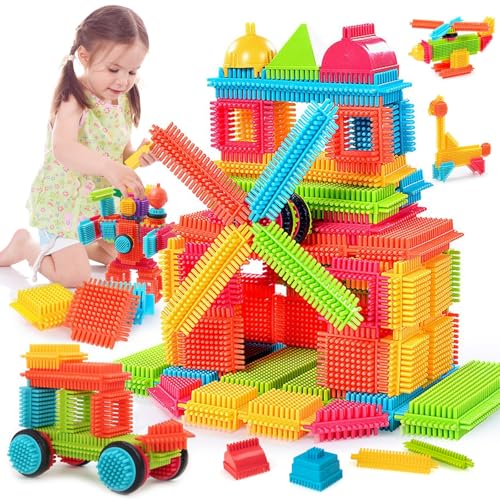 teytoy 100 Pcs Borsten Form Bausteine Spielzeug Set für Kleinkinder Kinder