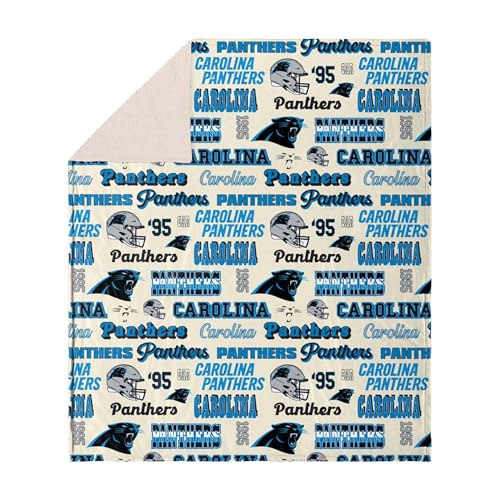 FOCO Carolina Panthers NFL Retro Sherpa Fleece Blanket