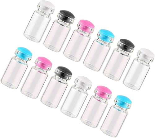 HOOTNEE 50pcs Mini Botellas de Deseo de Vidrio Pequeñas Botellas de Vidrio Pequeñas Botellas de Vidrio Transparente Contenedor de Vidrio Frasco de