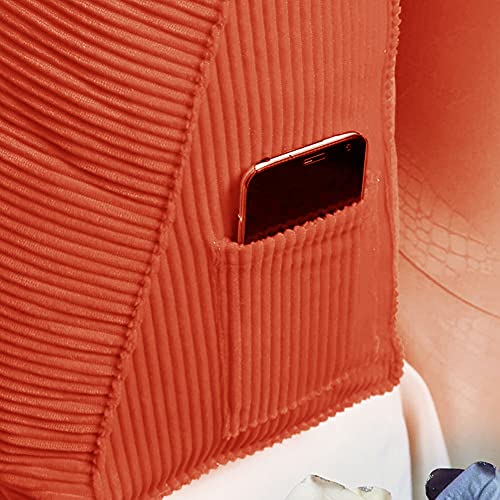 Yxcsell Headboard Wedge Pillow Bolster Pillows Backrest Support Sitting Up Reading Pillow In Bed Rest, Large Lumbar Positioning Upholstered Triangle Pads For Sofa Cushion Corduroy (Orange,Queen) #TOP6