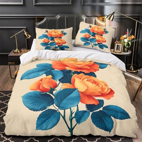 Housse de couette orchidée vintage microfibre drap de lit - 2