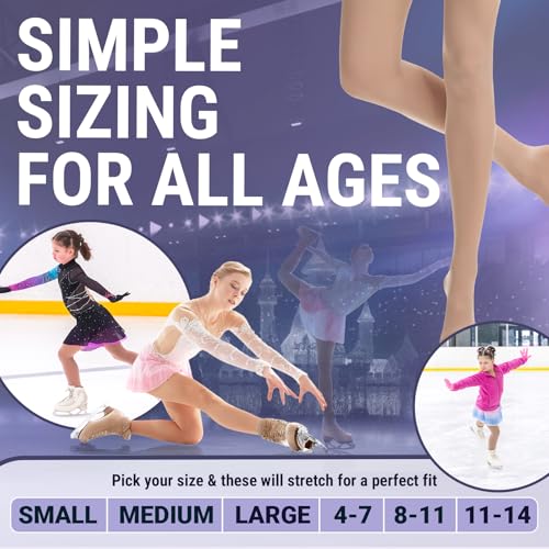 Image of Kami-So Footed Ice Skating Tights | Figure Skating Tights For Women | Plush Fabric Stretch Fit | Practice Competition Wear