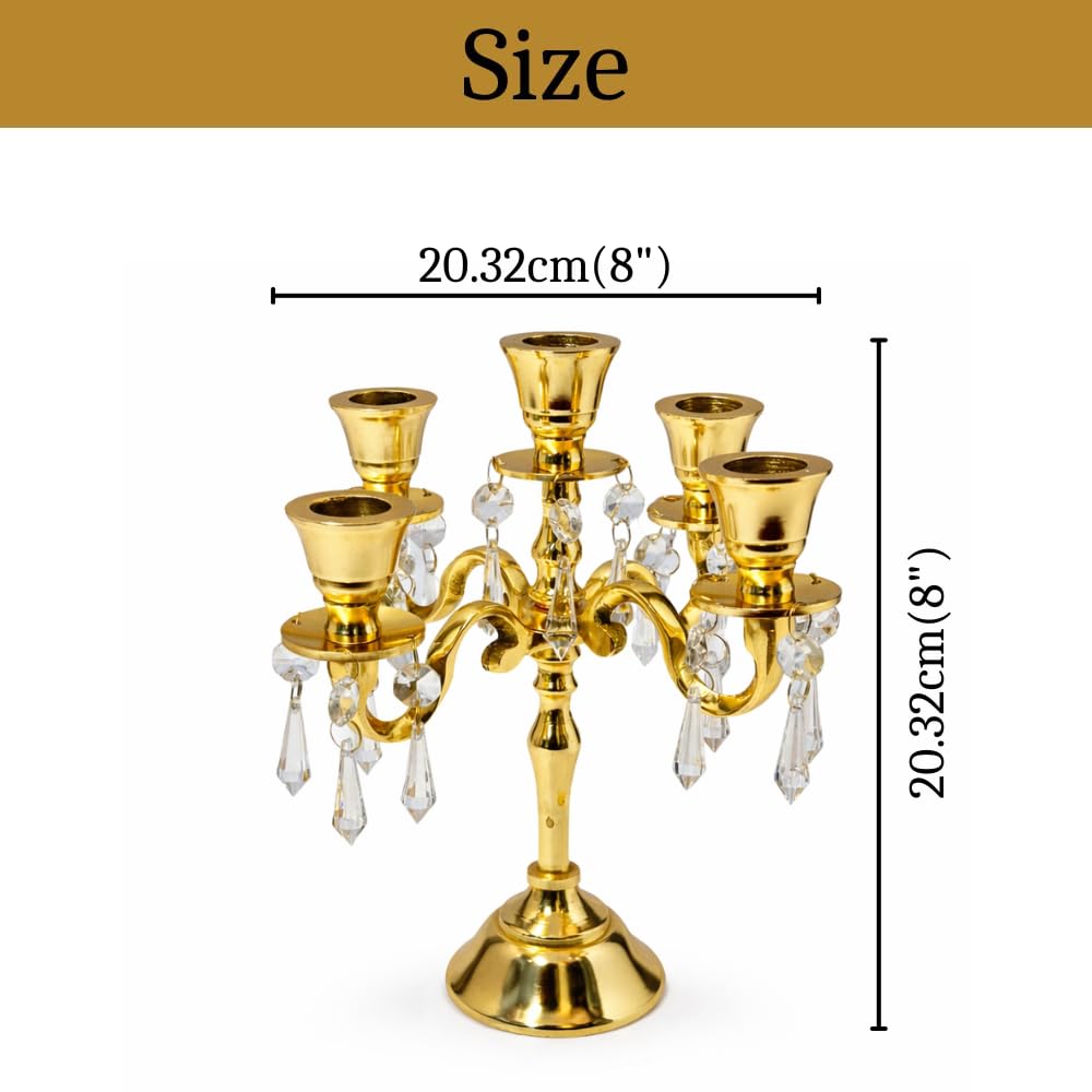Golden Aluminum Candle Stand - Luxury Centerpiece -2