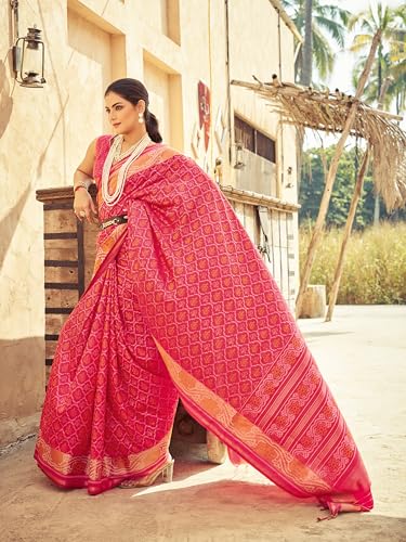 Image of SWORNOF Women's Kanjivaram Soft Silk Banarasi Sarees With Unstiched Blouse Piece