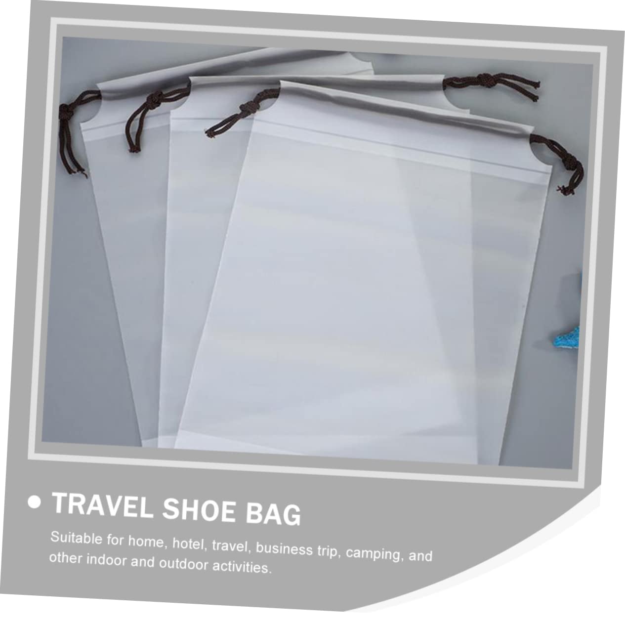 60 Stück Schuhbeutel, Schuh-Reisetasche, Eva-Aufbewahrungstasche, Kordelzug, Schuhe, Aufbewahrungstasche, Sneaker-Reisetasche, Schuhbeutel, Schuhverpackungsbeutel, Schuh-Seesack, Kleidung, weiße Schnü