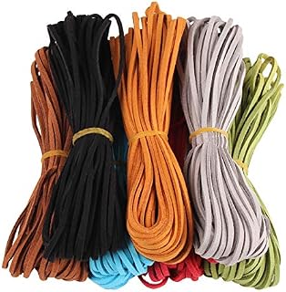 Leather Cord Suede Cord Leather Necklace Cord Leather Laces for Bracelet DIY Dream Catcher Handmade Crafts(3mm X 9.2m/Roll7 Colours)