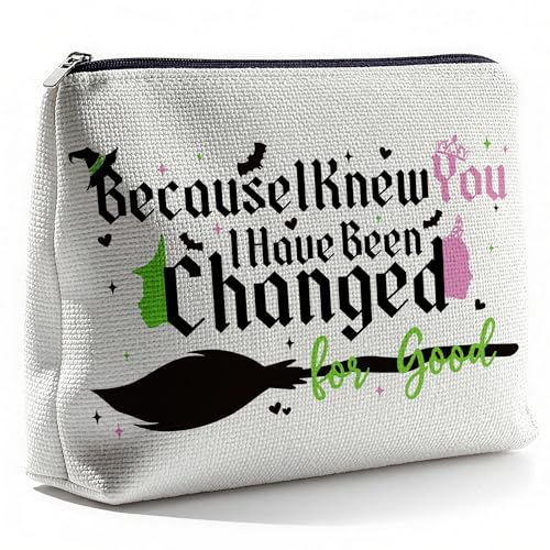 CLHHM Witch Makeup Bag Pink Green Magical Cosmetic Pouch 17x11in