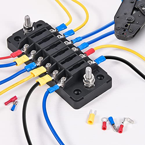 Nilight 50007R 540Pcs Mixed Quick Disconnect Electrical Insulated Butt Bullet Spade Fork Ring Solderless Crimp Terminals 22-16/16-14/12-10 Gauge Electrical Wire Connectors Assortment Kit thumb #7