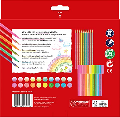 image for Faber-Castell Pastel and Neon Inspiration Set – Pack of 20 Includes 