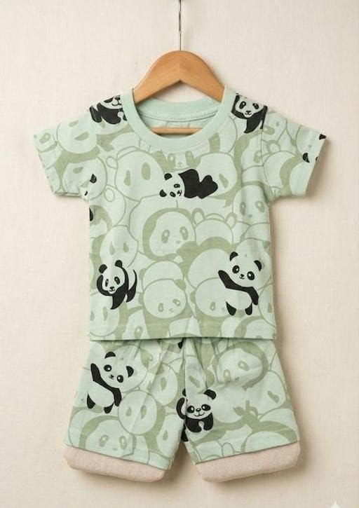Image of Baby Unisex Short Sleeves Printed Top & Bottom Set| Comfortable, Breathable, Lightweight, Skin Friendly|SL 197