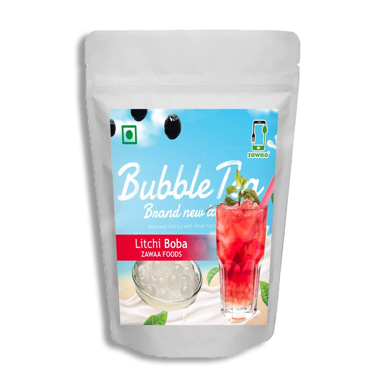Buy zawaa foods Litchi Boba Bubble Tea Mellowed Milk Tea With Chewy