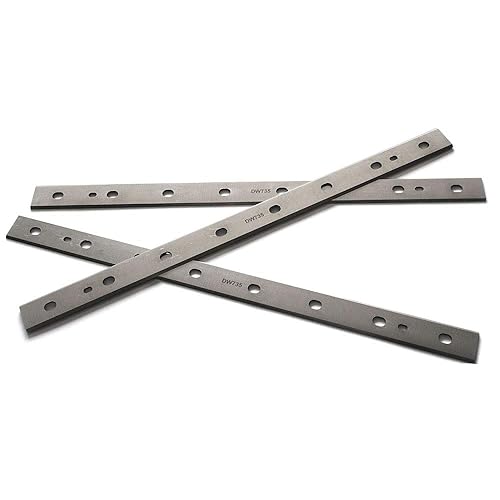 Miniatura 7 de OSCARBIDE Cuchillas cepilladoras HSS de 13", juego de 3 piezas, para DeWalt DW735/DW735X, cuchillos de repuesto DW7352