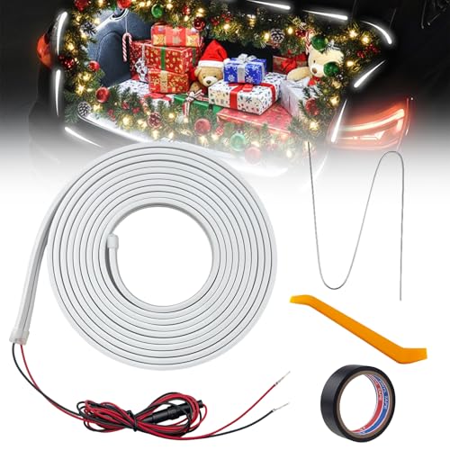 Kofferraum Lichtstreifen 4M Auto Kofferraum Beleuchtung LED Band Weiß Universal wasserdichte Automatischer Sensor Kofferraumbeleuchtung LED Streifen für Auto Kofferraum Beleuchtung(Weiß)