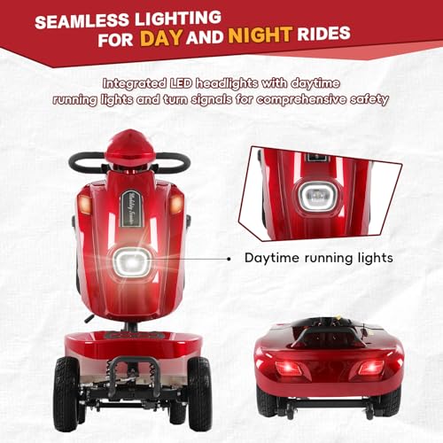 Image of Heavy Duty Mobility Scooter for Adults & Seniors, 500W Motor, 20 /30 Miles Long Range, 450 LBS Capacity, Removable Lithium Battery, 10 inch All-Terrain Tires, with Windshield & Suspension