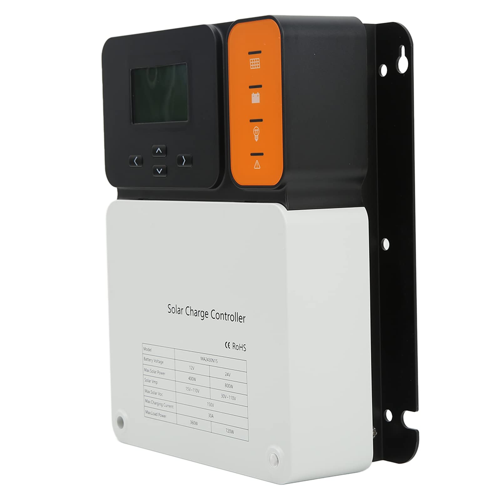 Kontroler ładowania Słonecznego, Regulator ładowania Panelu Słonecznego MPPT ze Stopu Aluminium 12 V 24 V 30 A, śledzenie 99%, Wejście PV 150 , Wyświetlacz LCD do Kabiny łodzi RV ładowanie