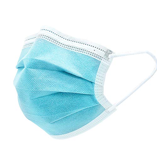 lalc 50PCS Disposable Face Mask 3Ply Filter Elastic and Soft Ear-Loop Mask 5×10PCS