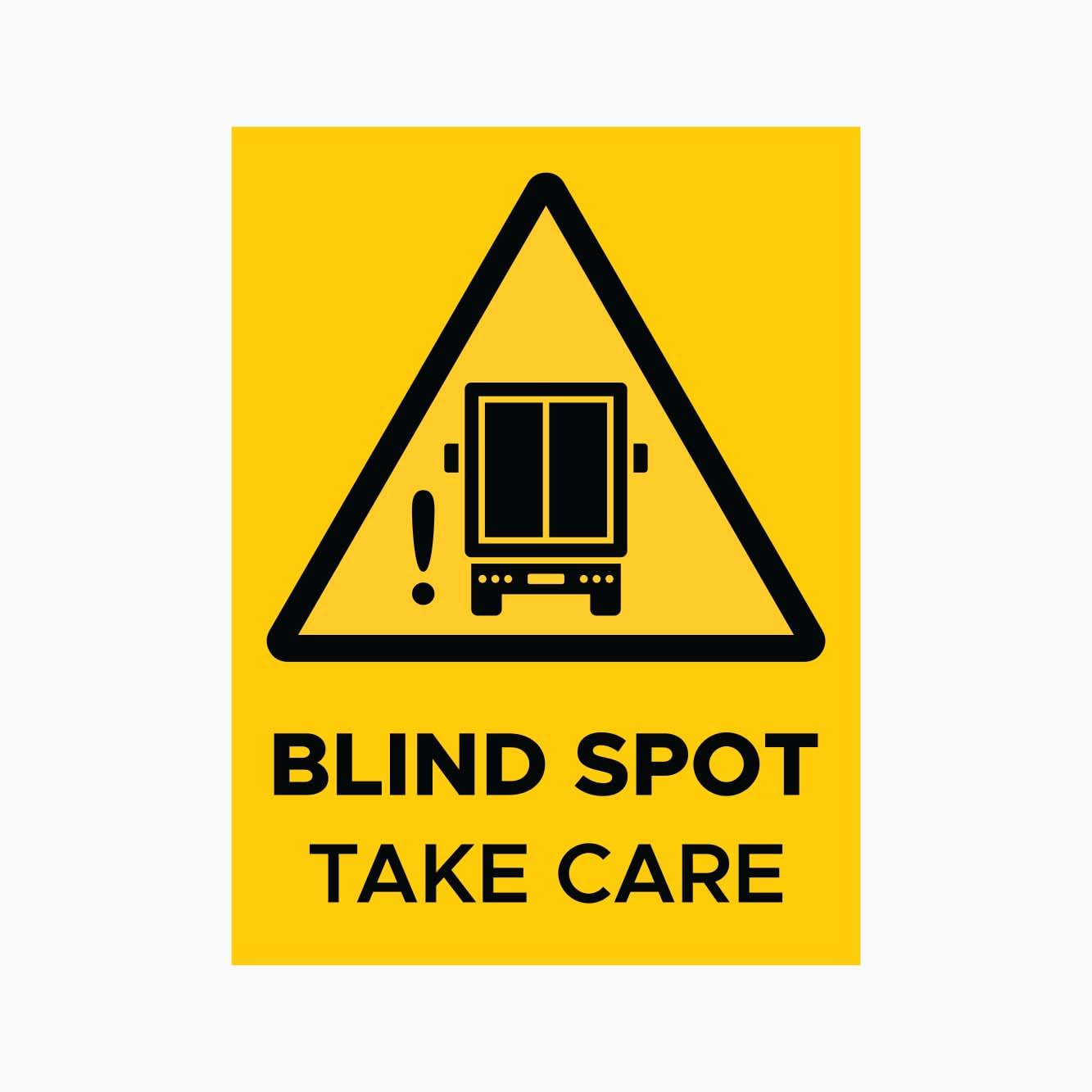 BLIND SPOT - TAKE CARE Sign, 12x8 Metal Tin Sign, Blind spot, drive with caution.