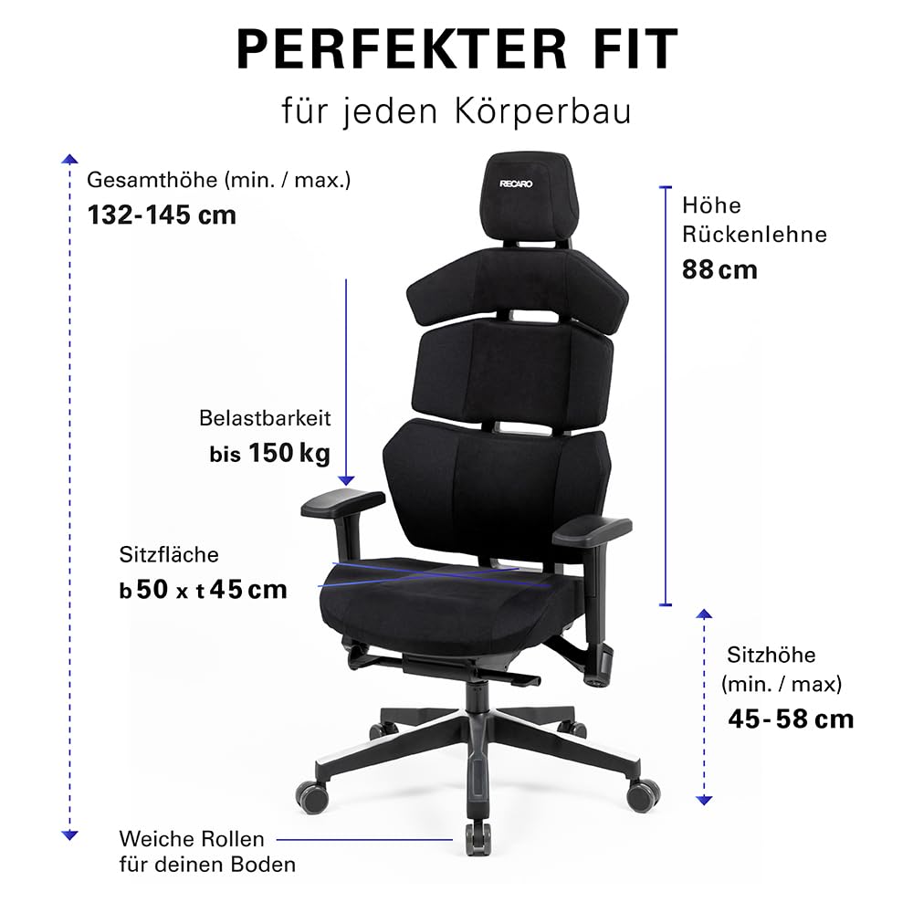 RECARO NXT – Ergonomischer Premium Gaming-/Bürostuhl bis 150 kg