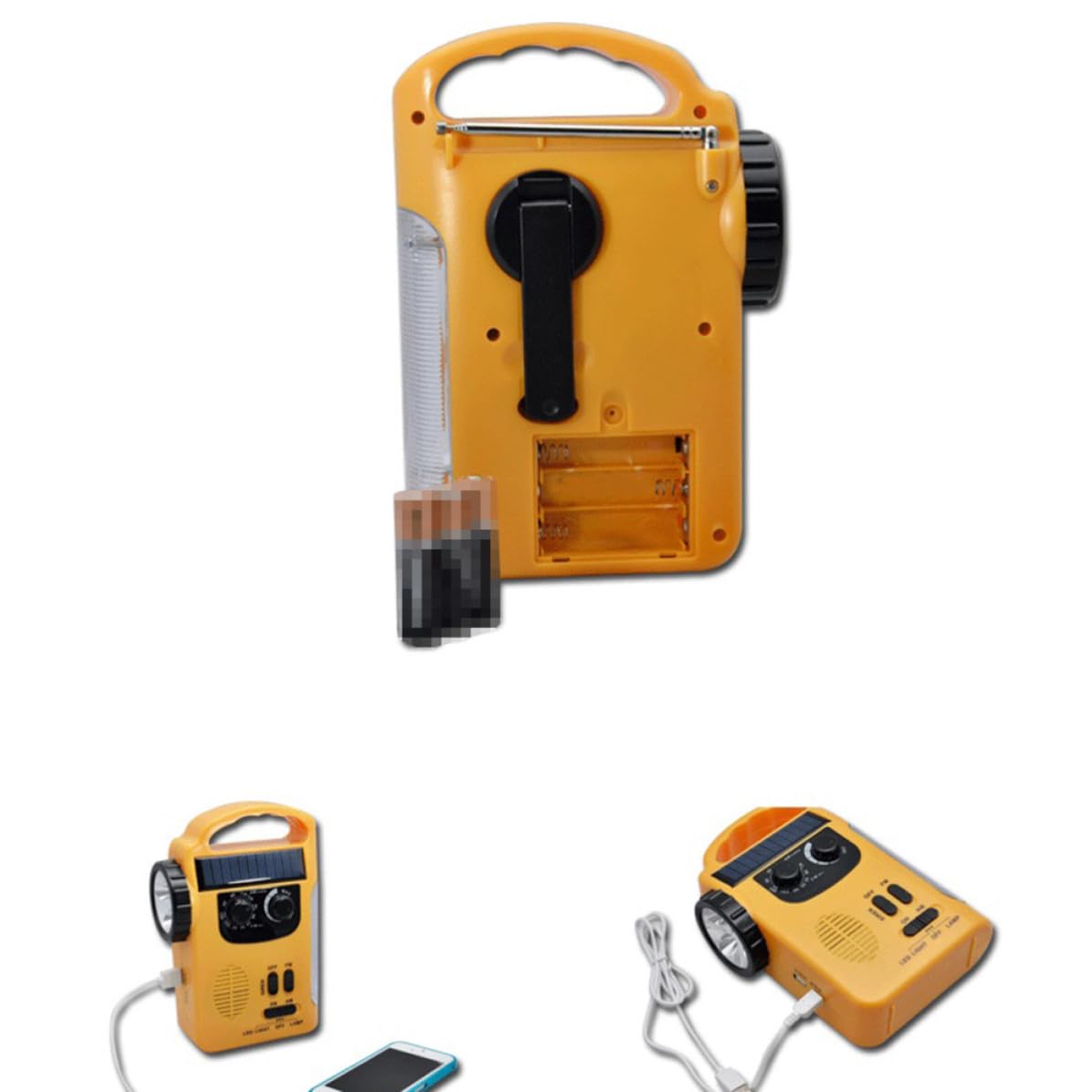 TOYANDONA Solarbetriebene Campinglampe mit Handkurbel Multifunktions LED Leuchte aus Kunststoff mit 13 Leds Wiederaufladbar für Outdoor und Notfälle