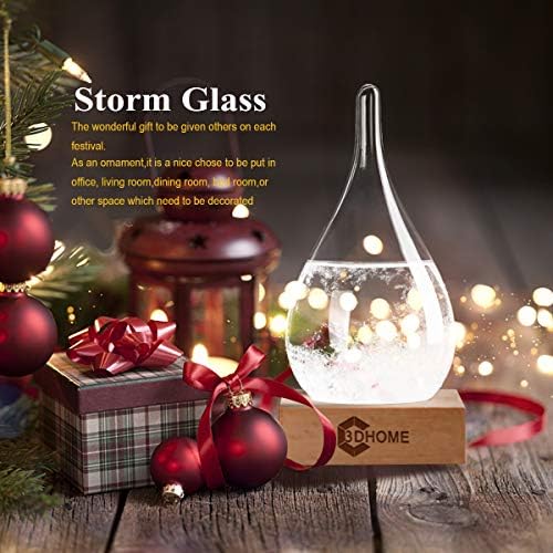 3DHOME Storm Glass, Stylish Creative Desktop Decorative Bottle Water Drop Glass Barometer Weather Forecast Bottle Weather Station, High-Grade Home and Office Decoration (Small)