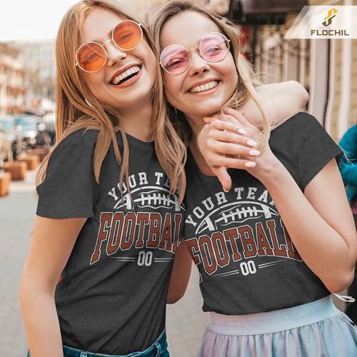 FLOCHIL Personalized Football Mom Shirts for Women, Custom Football Shirt for Girlfriend2