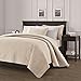Chezmoi Collection Austin 3-Piece Oversized Bedspread Coverlet Set (King, Ivory)
