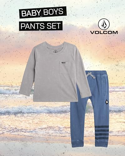Volcom Baby Boys Pants Set - 2 Piece Long Sleeve Jersey Shirt and French Terry Joggers Playwear for Infant/Little Boy (12M-7)2