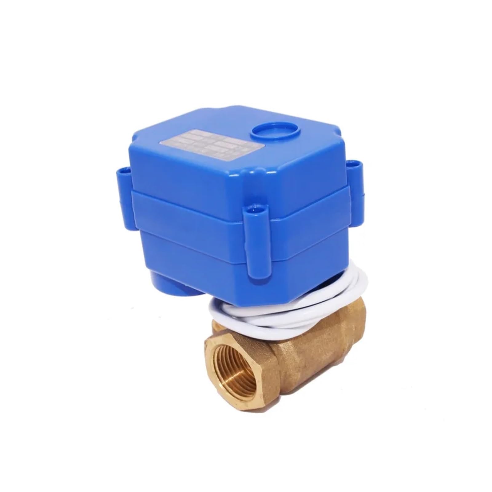 Valve motorisée Vanne à boisseau sphérique motorisée DN15, 2 voies, en laiton, actionneur électrique à 2 fils, avec passage intégral, AC/DC/ADC 220 V, 9-24 V(DC24V_CR04)