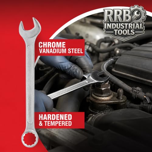 Image of RRB Combination Wrench Spanner Set, Wrench Set, Professional Corrosion Resistant Chrome Vanadium Steel Spanner, Tools for Car & Bike Repair Open End & Ring Spanner Set of 8 Piece 18mm - 32mm