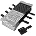 Electric Cheese Raclette Table Grill w Nonstick Grilling Plate & Cooking Stone- Indoor Smokeless Korean BBQ 8 Person Tabletop Cooker Hotplate- Melt, Grill Meat Veggies for Home Dinner Party, Xmas Gift