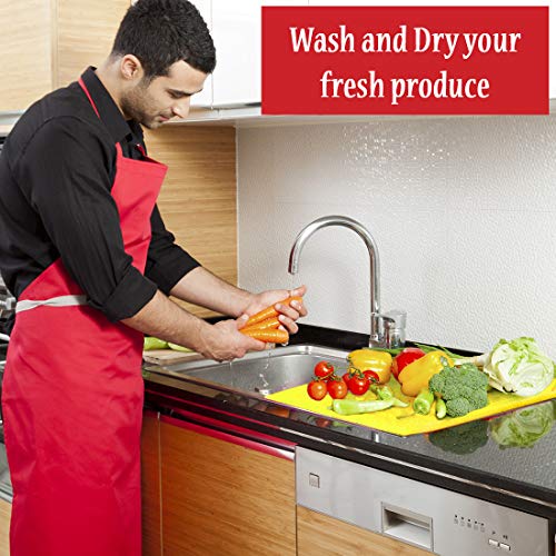 Dualplex® Fruit & Veggie Life Extender Liner for Fridge Refrigerator Drawers, 12 x 15 Inches (6 Pack) – Extends The Life of Your Produce Stays Fresh & Prevents Spoilage, (Yellow) - Thumbnail 6