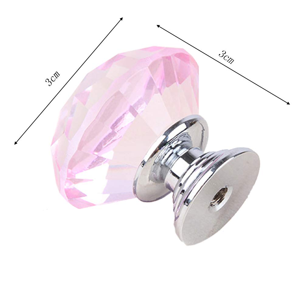 Pomo De Cristal, 1 Pomo De Cajón Con Forma De Diamante De 32 Mm, Pomo