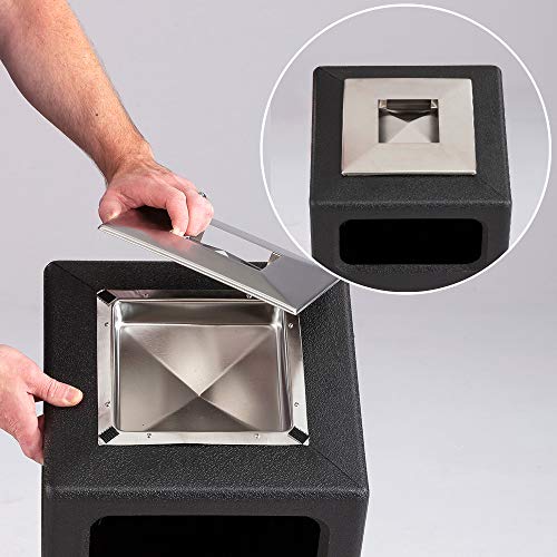 Safco Products Canmeleon Outdoor/Indoor Recessed Panel Trash Can With Ash Urn 9474Bl, Black, Decorative Fluted Panels, Stainless Steel Ashtray, 15 Gallon Capacity #TOP5