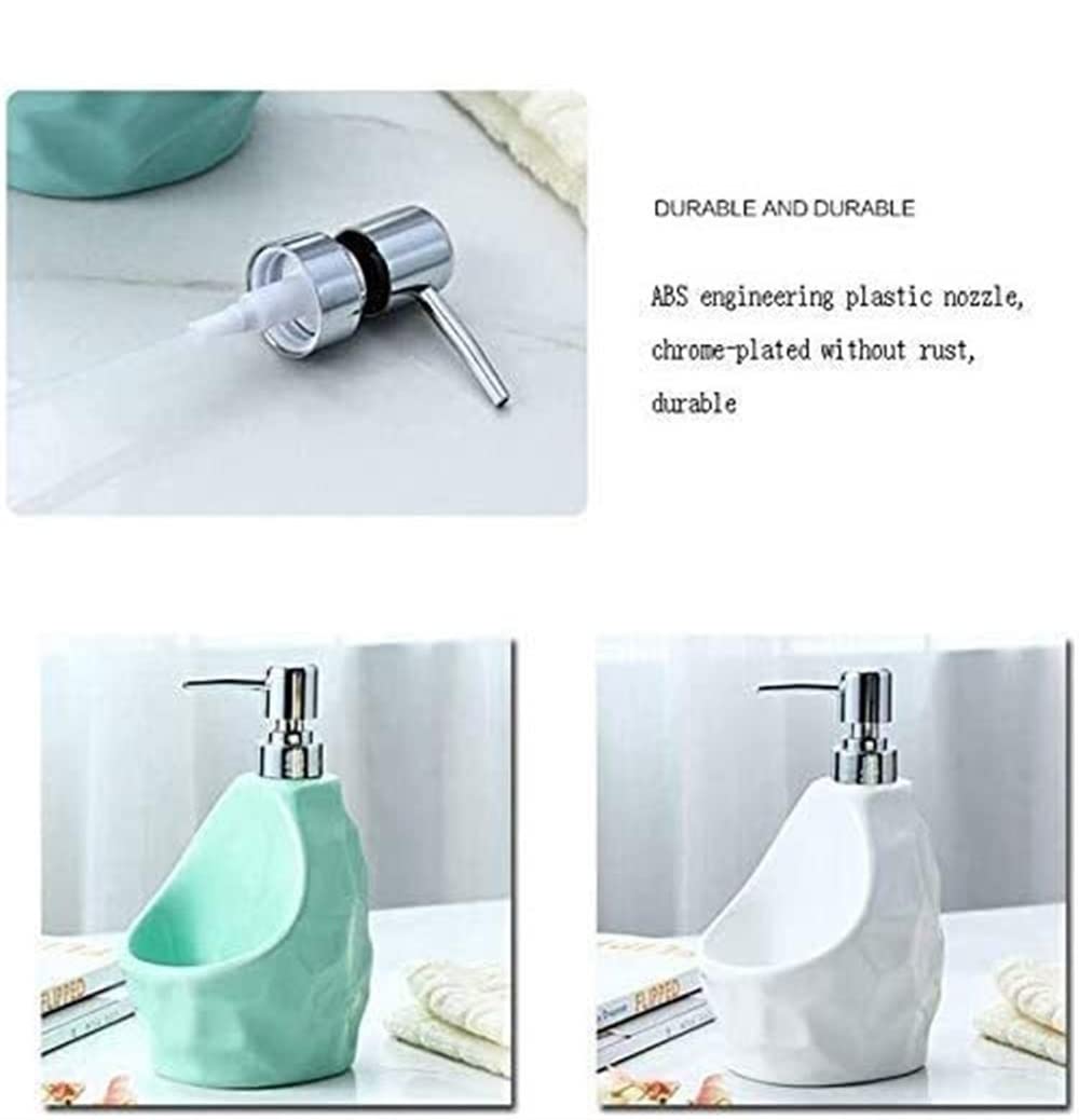 Dispensador de Ducha Dispensador De Jabón Dispensador con Soporte para Esponja, Dispensador De Jabón para Platos De Cerámica, Botella con Bomba Y Soporte para Esponja Dosificador de Jabón Dispensador