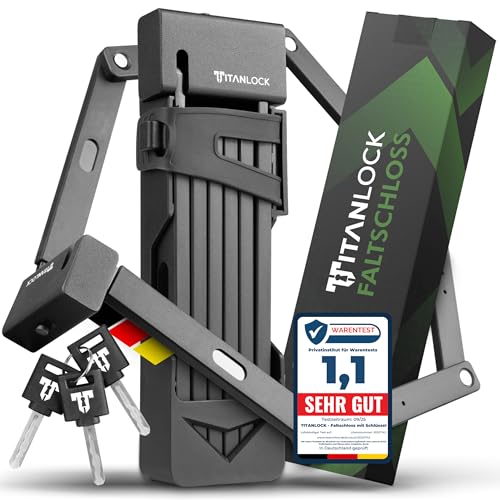 TITANLOCK Fahrradschloss Faltschloss Diebstahlsicher [Das Original] Schnelle + Leichte Montage Rostfrei Sicherheitsstufe 10/10