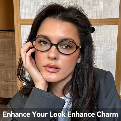 Image of Dollger Oval Blue Light Glasses for Women Men Fashion Retro 90s Small Frame Computer Glasses