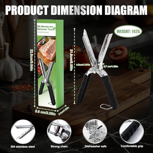 Herramienta para quitar membrana de costillas de acero inoxidable miniatura 5