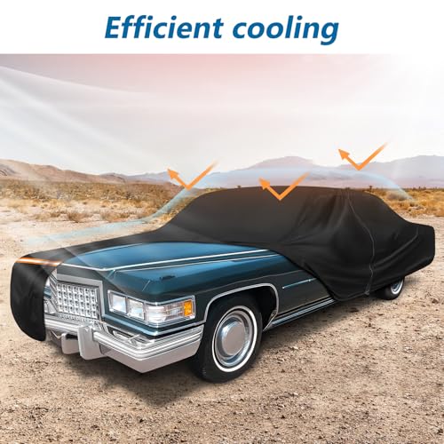 Image of Car Cover for Cadillac Deville 1959-1984 Sedan de Ville 4 Door Car Covers All Weather Protection Waterproof Windproof Outdoor Full Car Cover with Door Zipper