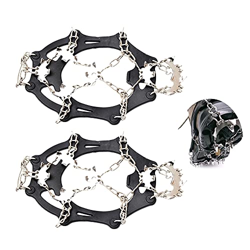 Suntapower Crampones, 19 Dientes Claws multifunción Antideslizante Ice Craat Crampones con Cadena de Acero Inoxidable para Picos...