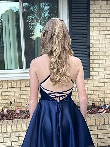 Blnene Spaghetti Strap Dusty Blue Homecoming Dress With Pockets Plus Size Short Formal Prom Ball Gown For Women Us 26 #TOP1