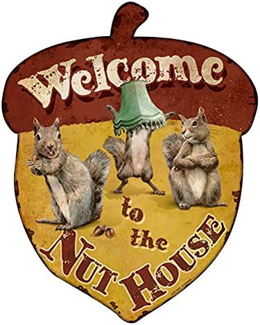 Welcome to The Nuthouse Squirrels Novelty Sign | Indoor/Outdoor | Funny Home Décor for Garages, Living Rooms, Bedroom, Offices | SignMission Personalized Gift Wall Plaque Decoration