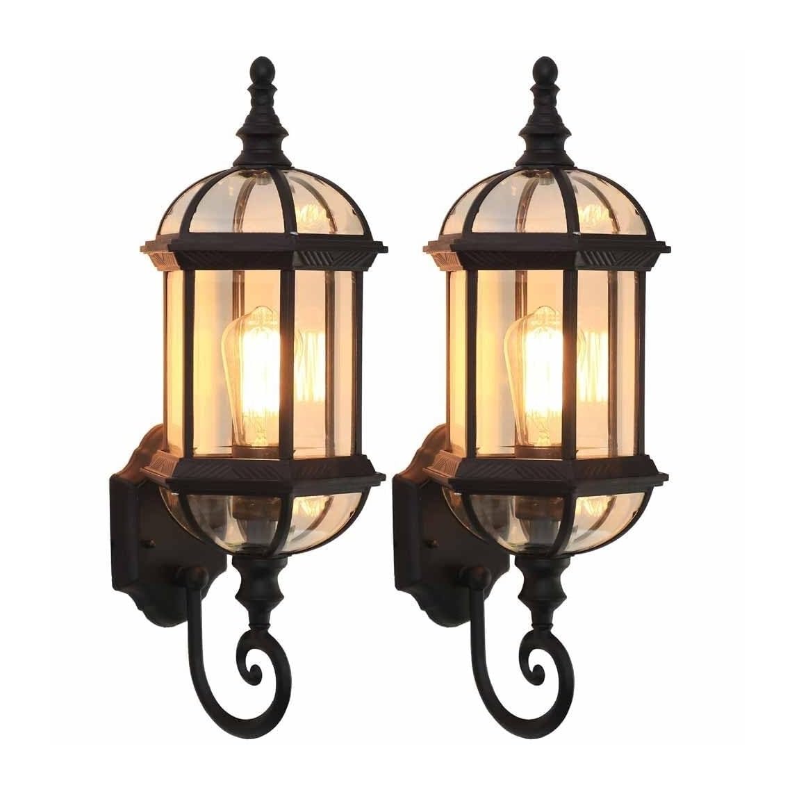 Lampade Da Parete Per Esterni Lampada Da Parete Per Esterni Europea Lanterna Applique Esterna In Vetro Impermeabile Per Giardino Corridoio Patio Per Patio Ed Esterni(2 Pack)