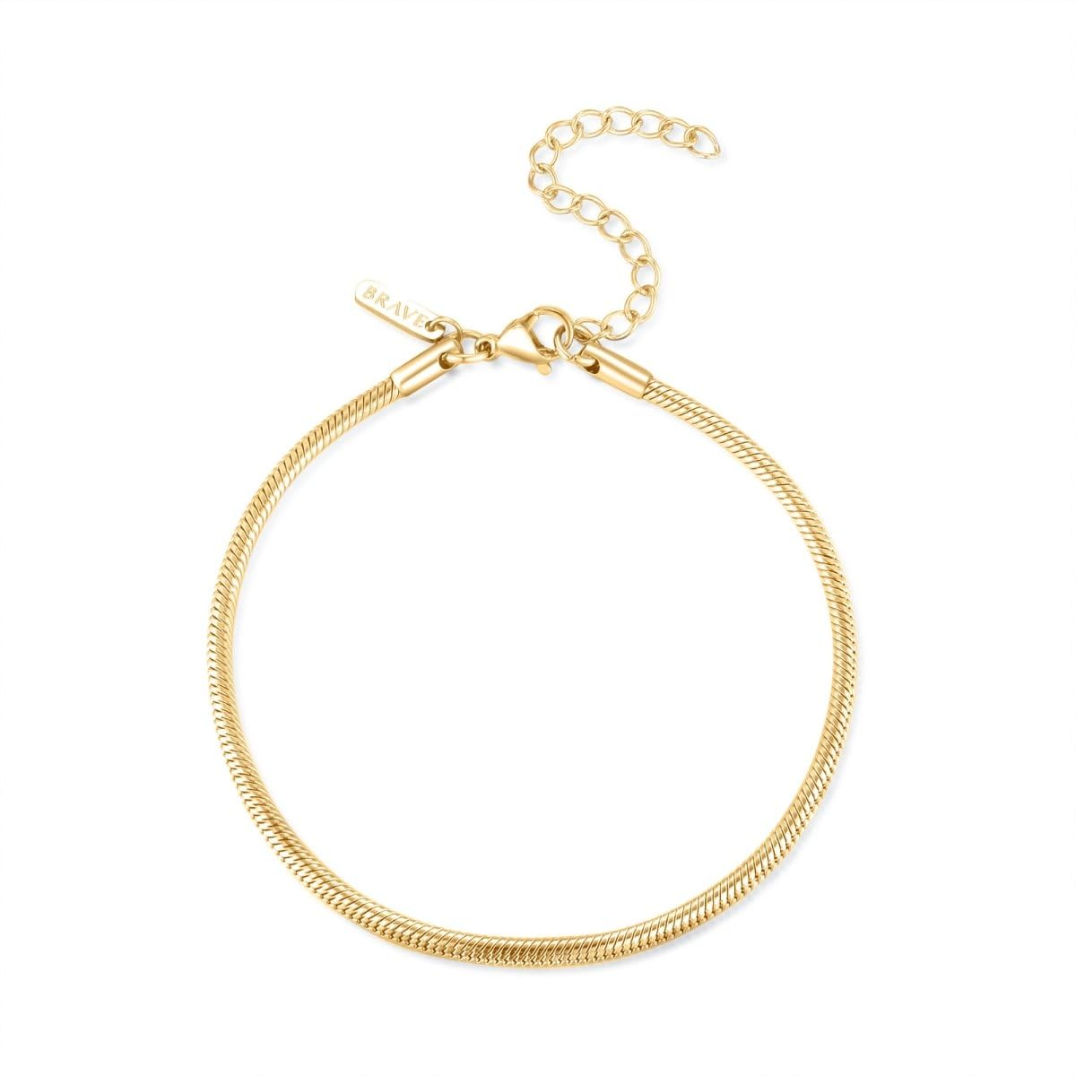 MARLION JEWELS Pulsera de hombre original con cadena redondeada estilo snake con líneas en sentido diagonal. Pulsera de acero quirúrgico bañada en oro/plata para hombre. Joyería hombres.