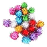 Lametta-Bälle für Katzen, Katzenspielzeug, 3,5 cm, Mehrfarbig, 21 Stück