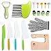 Kindermesser Kinder Küchenmesser aus Holz, Gemüse Ausstechformen, Kunststoff-Kleinkindmesser, Crinkle-Cutter, Sandwich-Cutter, Y-Schäler, Schneidebrett für Obst Brot Gemüse