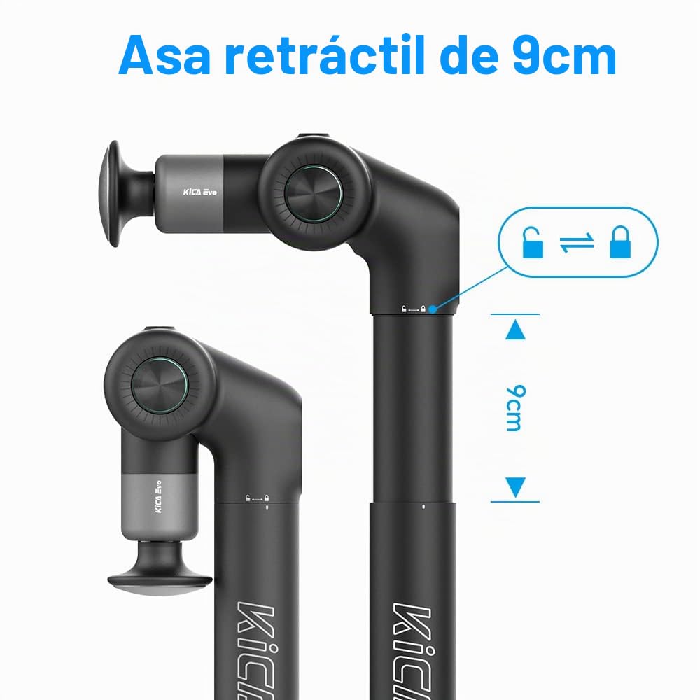 Kica EVO Pistola de Masaje Ajustable con 6 Cabezales y Calor, para Relajación Muscular y Alivio del Dolor