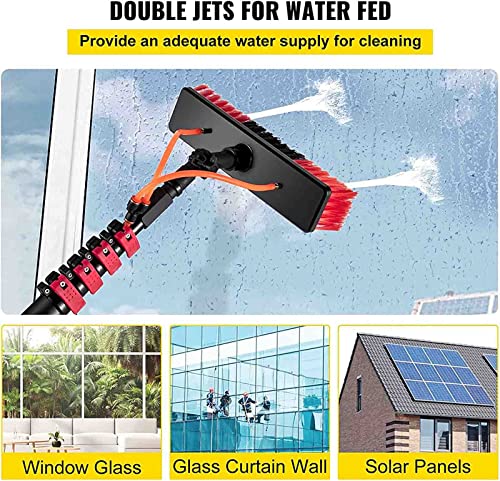 Ausziehbare Dachreinigungsbürste und Fensterabzieher-Set, 6 m lange wasserführende Stange für Solarpanel- und Fensterreinigung, Teleskop-Design für einfache Erreichbarkeit