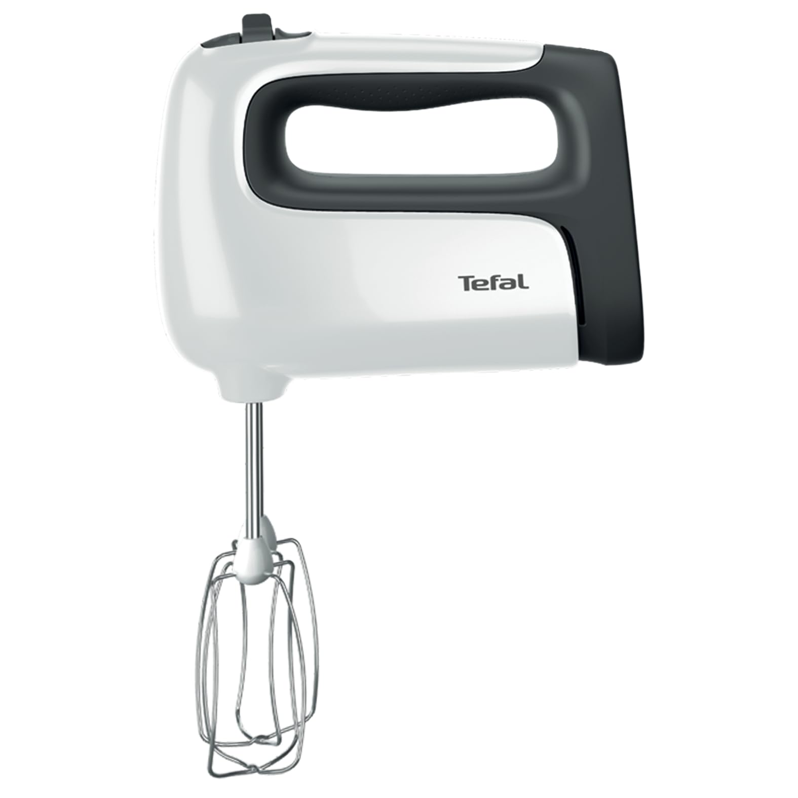 Tefal Prep'Mix + Handmixer mit Pürierstab, ideal für leichte und zähe Zubereitungen, leistungsstarker 500-W-Motor, 5 Geschwindigkeiten, Turbo-Funktion, Pürierstab-Aufsatz, weiß/grau, HT462138