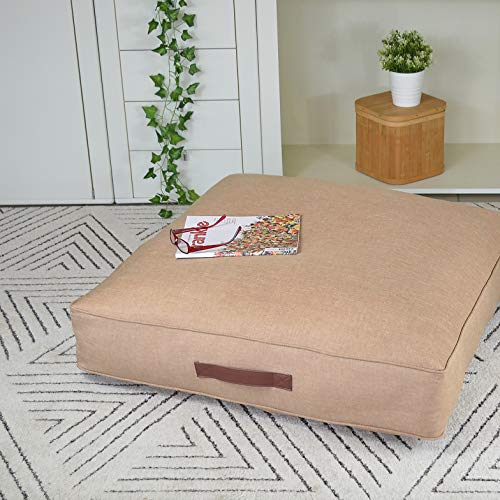 Large Floor Pillow Cushion Cover - Floor Seating for Adults, Square Meditation Pillow
