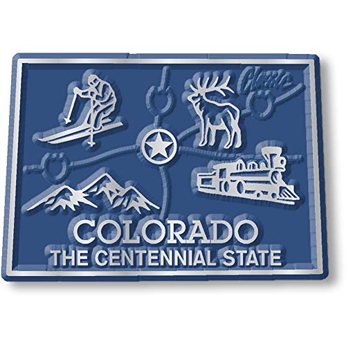 Image of Colorado Small State Magnet by Classic Magnets, 2.1" x 1.5", Collectible 3D Rubber Vintage-Style Souvenirs and Gifts Made in The USA